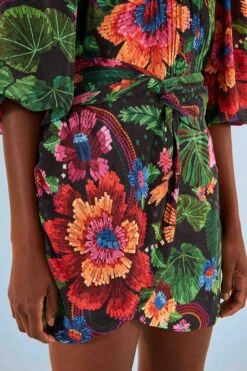 Farm Rio Black Blooming Garden Mini Skirt -Trend Farm Rio 306313 03