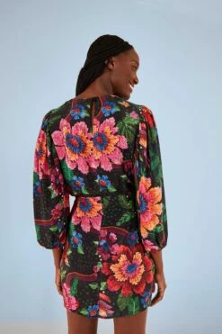 Farm Rio Black Blooming Garden Mini Skirt -Trend Farm Rio 306313 04