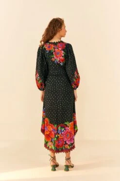 Farm Rio Black Blooming Garden Dress -Trend Farm Rio 306333 03