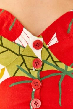 Farm Rio Tomato Tie Strap Crop Top -Trend Farm Rio 306341 05