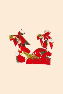 Farm Rio Tomato Tie Strap Crop Top -Trend Farm Rio 306341 06