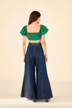 Farm Rio Dark Wash Wide Leg Denim Pants 8 Farm Rio Dark Wash Wide Leg Denim Pants -Trend Farm Rio 306668 03