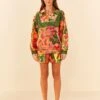 Farm Rio Orange Blooming GardenSweatshorts -Trend Farm Rio 306673 01