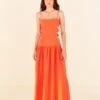 Farm Rio Orange Cut Out Midi Dress -Trend Farm Rio 306742 01 1
