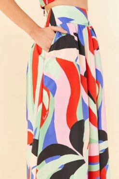 Farm Rio Colorful Monstera Midi Skirt -Trend Farm Rio 306895 03