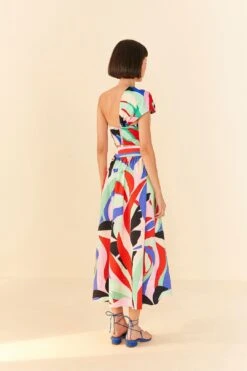 Farm Rio Colorful Monstera Midi Skirt -Trend Farm Rio 306895 04