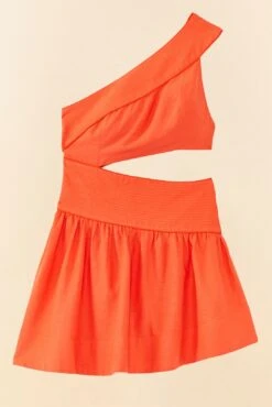 Farm Rio Orange One Shoulder Mini Dress -Trend Farm Rio 306896 06