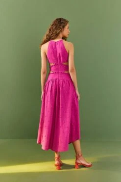 Farm Rio Pink 3D Flower Midi Dress -Trend Farm Rio 306917 03