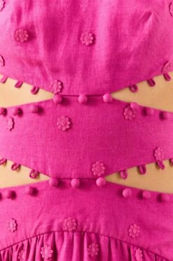 Farm Rio Pink 3D Flower Midi Dress -Trend Farm Rio 306917 05