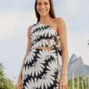 Farm Rio Black Copacabana Cut Out Mini Dress -Trend Farm Rio 306998 01