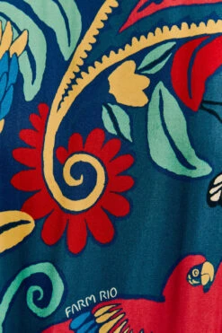 Farm Rio Blue Vintage Forest Lenzing™ Ecovero™ Viscose Mini Dress 12 Farm Rio Blue Vintage Forest Lenzing™ Ecovero™ Viscose Mini Dress -Trend Farm Rio 308215 05