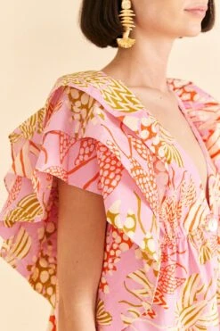 Farm Rio Pink Mixed Lobsters Organic Cotton Mini Dress -Trend Farm Rio 309152 03