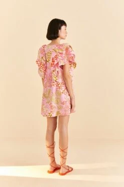 Farm Rio Pink Mixed Lobsters Organic Cotton Mini Dress -Trend Farm Rio 309152 04