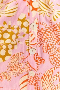 Farm Rio Pink Mixed Lobsters Organic Cotton Mini Dress -Trend Farm Rio 309152 05