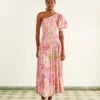 Farm Rio Pink Mixed Lobsters Midi Dress -Trend Farm Rio 309155 01