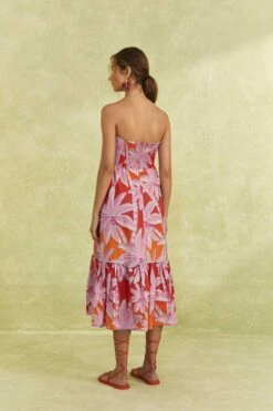 Farm Rio Red Coconut Tree Organic Cotton Midi Dress 10 Farm Rio Red Coconut Tree Organic Cotton Midi Dress -Trend Farm Rio 309180 04