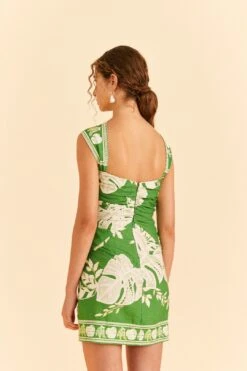 Farm Rio Green Lace Monsteras Mini Dress -Trend Farm Rio 309182 04