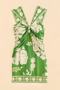 Farm Rio Green Lace Monsteras Mini Dress -Trend Farm Rio 309182 06