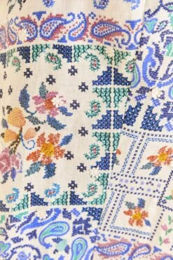 Farm Rio Off-White Romantic Bandanas Midi Dress -Trend Farm Rio 309191 04