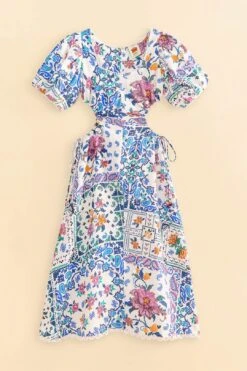 Farm Rio Off-White Romantic Bandanas Midi Dress -Trend Farm Rio 309191 05