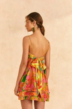 Farm Rio Mixed Painted Birds Mini Dress -Trend Farm Rio 309193 04