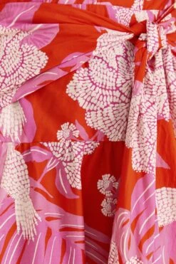 Farm Rio Red Dewdrop Floral Midi Dress -Trend Farm Rio 309194 05