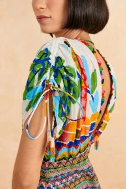 Farm Rio Colorful Forest V Neck Mini Dress -Trend Farm Rio 309198 03