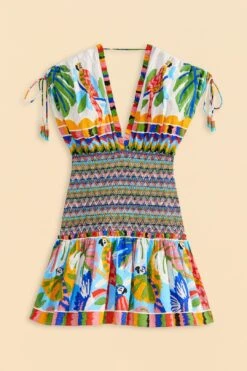 Farm Rio Colorful Forest V Neck Mini Dress -Trend Farm Rio 309198 06
