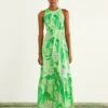 Farm Rio Green Dewdrop Floral Midi Dress -Trend Farm Rio 309210 01