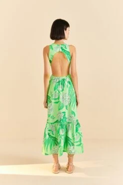 Farm Rio Green Dewdrop Floral Midi Dress 9 Farm Rio Green Dewdrop Floral Midi Dress -Trend Farm Rio 309210 03