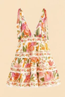 Farm Rio Off-White Macaw Bloom Mini Dress -Trend Farm Rio 309266 06