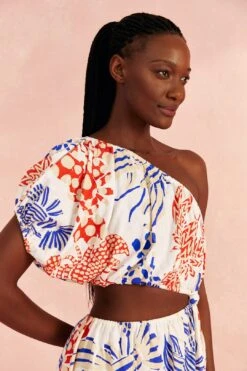 Farm Rio Off-White Mixed Lobsters Mini Dress -Trend Farm Rio 309272 03