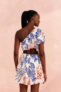 Farm Rio Off-White Mixed Lobsters Mini Dress -Trend Farm Rio 309272 04