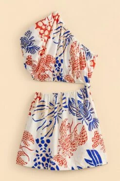 Farm Rio Off-White Mixed Lobsters Mini Dress -Trend Farm Rio 309272 05