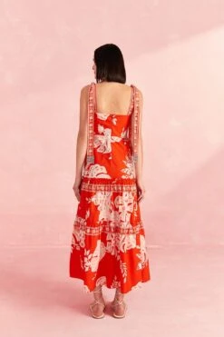 Farm Rio Red Lace Monsteras Midi Dress 10 Farm Rio Red Lace Monsteras Midi Dress -Trend Farm Rio 309287 04