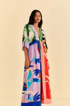 Farm Rio Brasil Bahia Scarves Midi Dress -Trend Farm Rio 309309 03