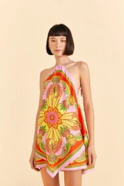 Farm Rio Beach Toucans Scarf Lenzing™ Ecovero™ Viscose Mini Dress