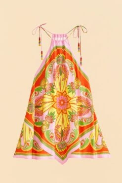 Farm Rio Beach Toucans Scarf Lenzing™ Ecovero™ Viscose Mini Dress -Trend Farm Rio 309339 06