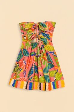 Farm Rio Coral Graphic Macaws Organic Cotton Mini Dress -Trend Farm Rio 309347 06
