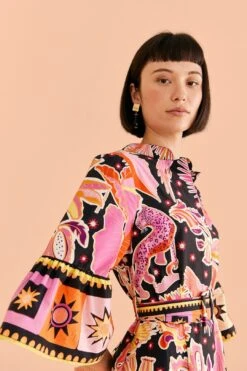 Farm Rio Black Enchanted Nature Mini Dress -Trend Farm Rio 309357 03