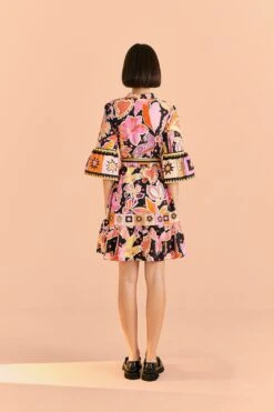 Farm Rio Black Enchanted Nature Mini Dress -Trend Farm Rio 309357 04