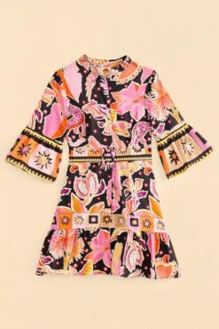 Farm Rio Black Enchanted Nature Mini Dress -Trend Farm Rio 309357 06