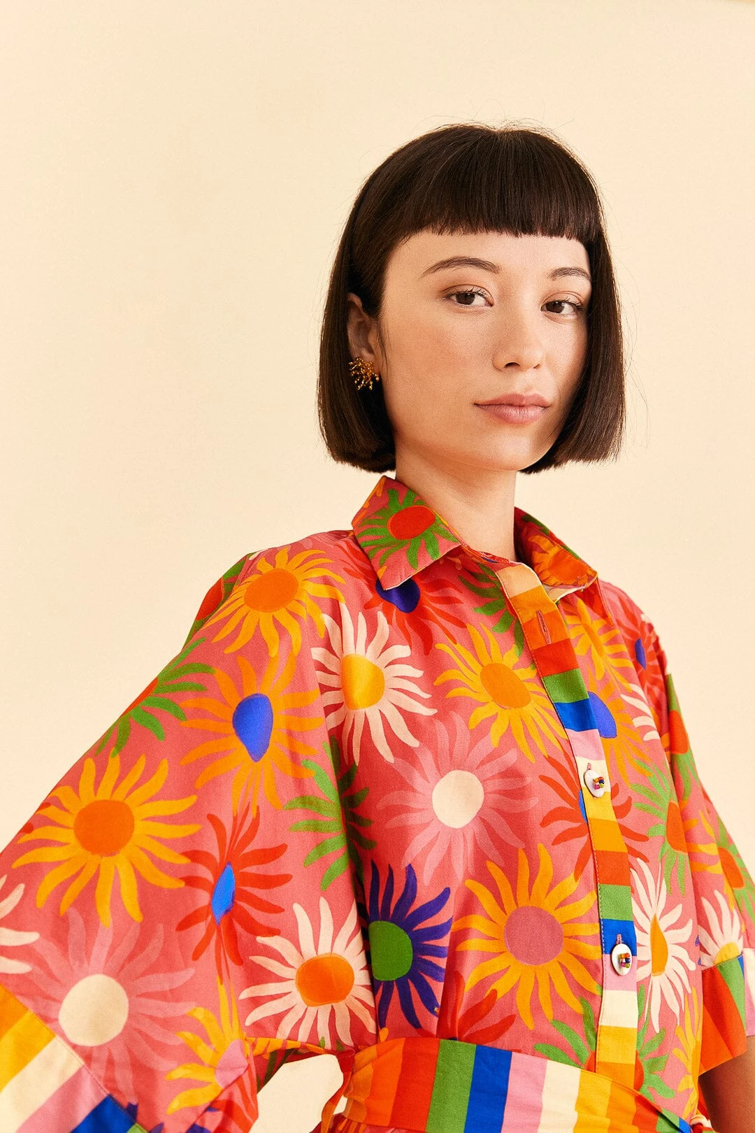 Farm Rio Coral Mixed Graphic Macaws Midi Dress 4 Farm Rio Coral Mixed Graphic Macaws Midi Dress - Image 2