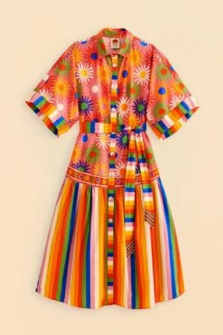Farm Rio Coral Mixed Graphic Macaws Midi Dress 13 Farm Rio Coral Mixed Graphic Macaws Midi Dress -Trend Farm Rio 309363 06