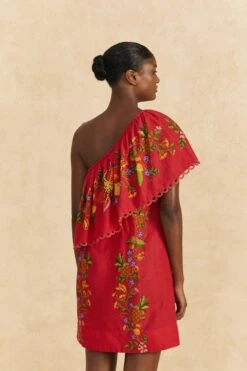 Farm Rio Red Tropical Romance Mini Dress -Trend Farm Rio 309368 04