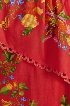 Farm Rio Red Tropical Romance Mini Dress -Trend Farm Rio 309368 05