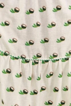 Farm Rio Cross Stitch Coconut Embroidered Midi Dress -Trend Farm Rio 309371 05