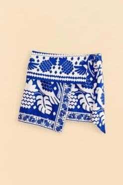 Farm Rio Navy Blue Jungle Scarf Mini Skirt -Trend Farm Rio 309382 06