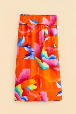 Farm Rio Red Ombre Chita Midi Skirt -Trend Farm Rio 309389 06