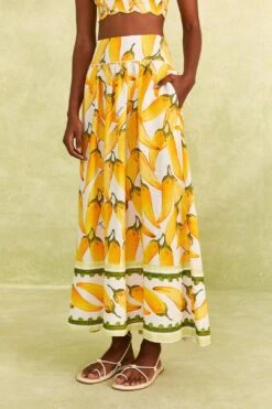 Farm Rio Off-White Peppers Maxi Skirt -Trend Farm Rio 309400 03